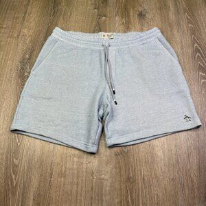 Original Penguin Mens Light Blue Marl Drawstring Waist 7" Sweat Shorts Size XL